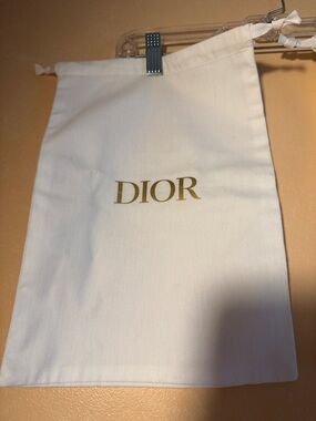 Dior White Pouch Pair with Gold Logo